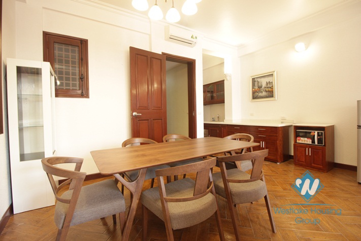 Spacious French style apartment with balcony for rent in Truc Bach, Ba Dinh
